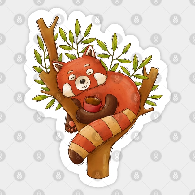 Red Panda Sticker by Tania Tania